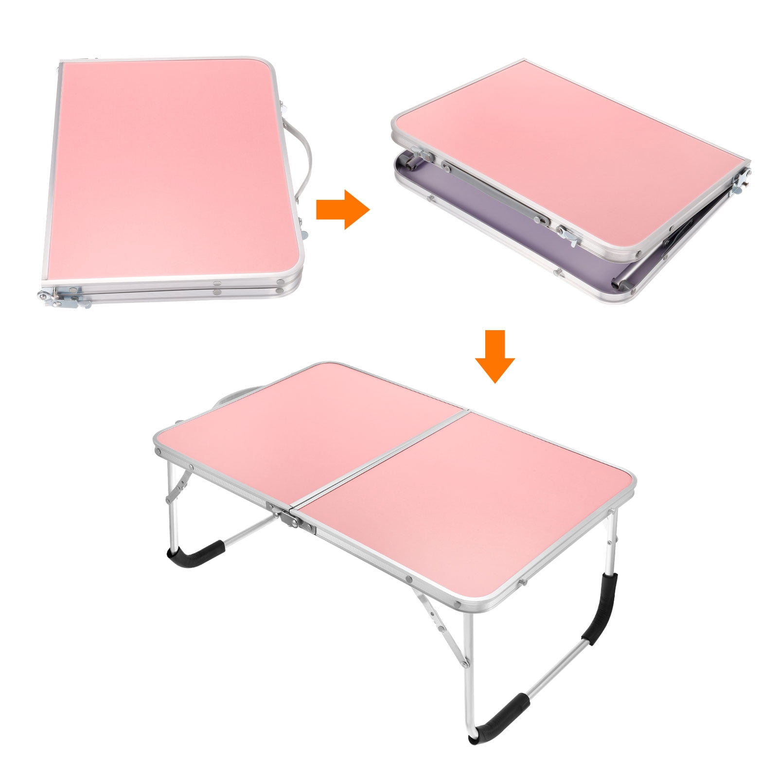 Unique Bargains Foldable Portable Lap Desk Picnic Bed Tray Tables Pink