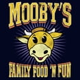thumbnail image 2 of Men's Jay and Silent Bob Mooby's Family Food 'N Fun  Graphic Tee Navy Blue 2X Large, 2 of 5