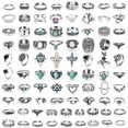 thumbnail image 1 of Set de anillos 17IF Vintage Silver Knuckle con turquesa para mujer, 1 of 7