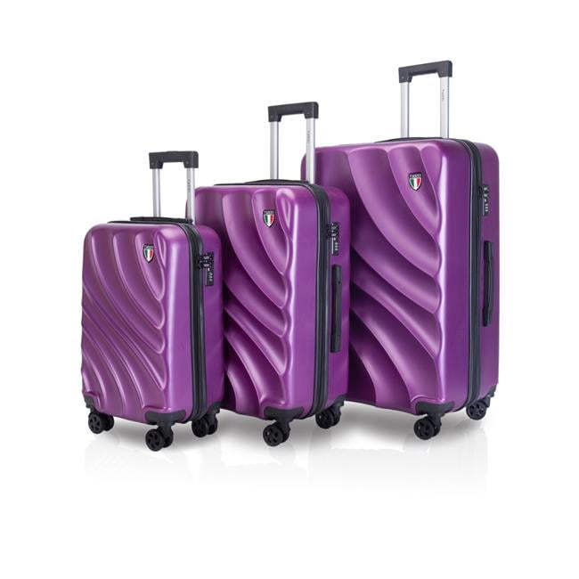 TUCCI T028303PCDKPUR Cremosa T0283 ABS Luggage Set, Dark Purple 3