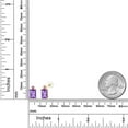 thumbnail image 4 of Gem Stone King 3.12 Ct Purple Amethyst Pink Lab Grown Diamond 10K Yellow Gold Earrings, 4 of 5