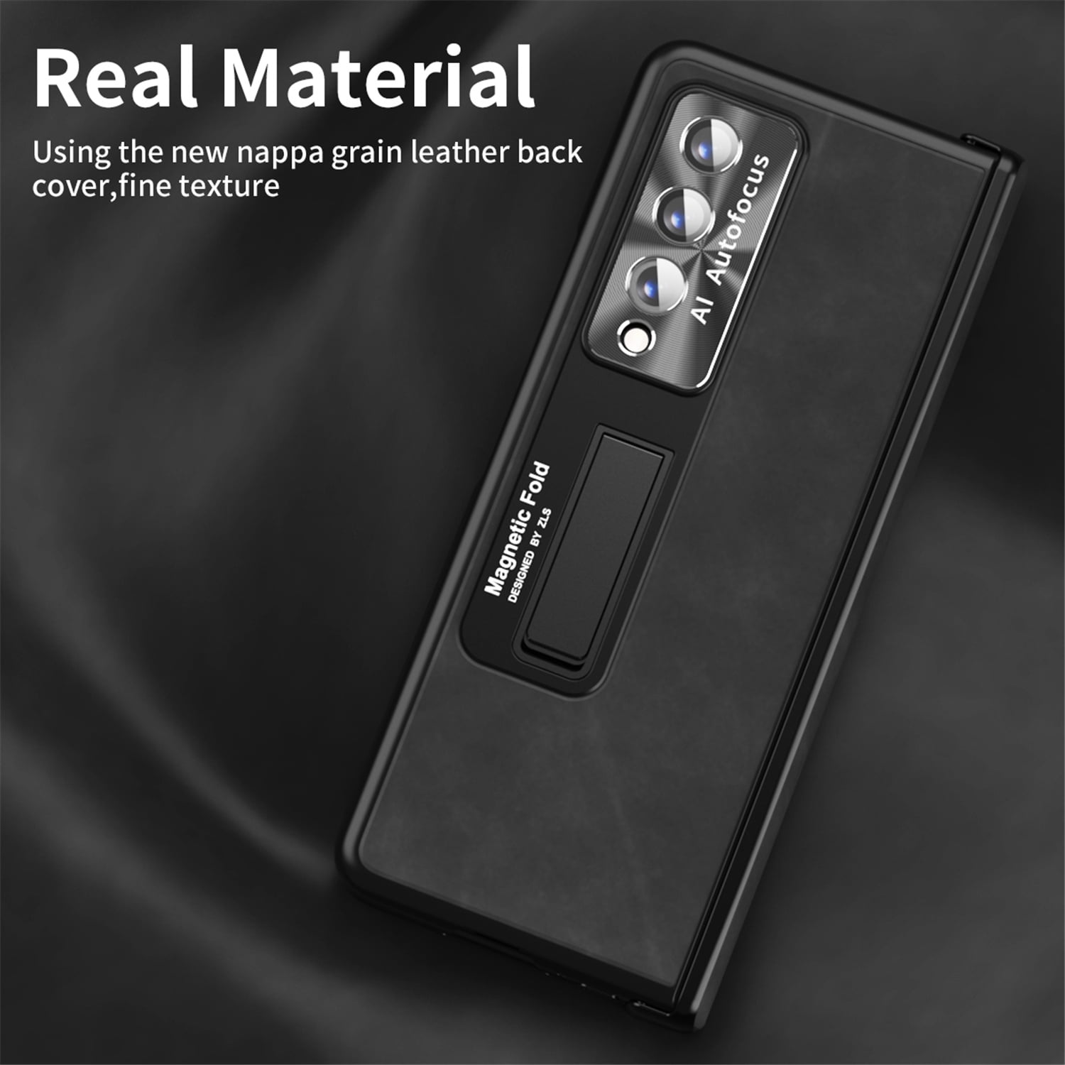 Tarise All-inclusive Cover Case for Samsung Galaxy Z Fold 4 5G 2022, Wireless Charging Camera Lens Protector Screen Protector Magnetic Hinge Protection Drop-Proof Shockproof Kickstand Case, Black