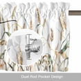 thumbnail image 6 of Pastoral Botanical Kitchen Curtain Valances for Windows Farmhouse Short Curtains, Vintage Fall Wheat Autumn Botanical Rod Pocket Valance Curtain for Bedroom Cafe Living Room 60"x18", 6 of 8