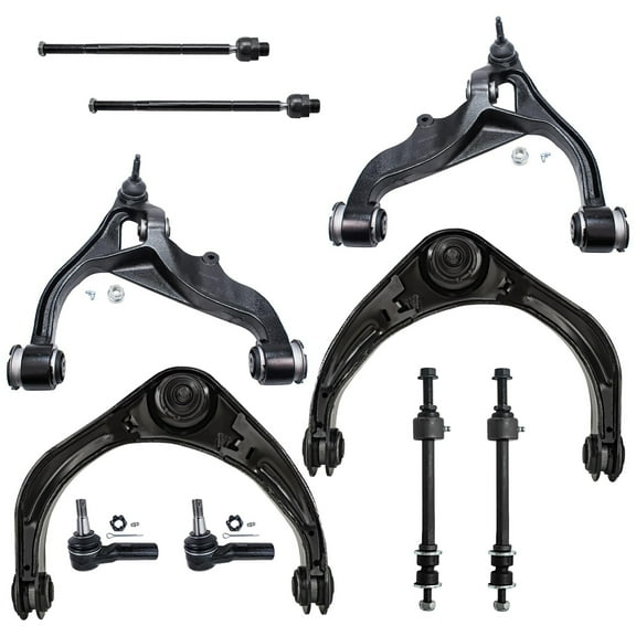 Detroit Axle - 4WD Front Control Arms w/Ball Joints Sway Bar Links Tie Rods Replacement for 2006-2008 Ram 1500 5 Lug
