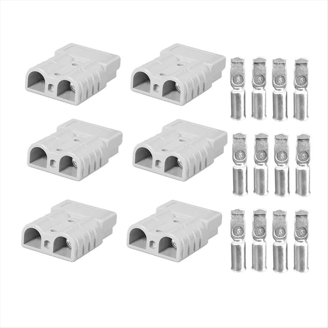 Conector de Batería de 50 A y 600 V para Terminal de Cable Anderson, Adaptador de Carga de Batería para Caravana y Motocicleta, Conector de Alimentación, 6 Piezas