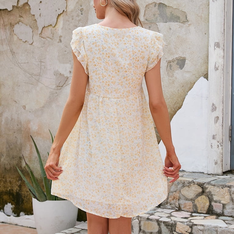 sachin and babi light blue dress Cherubs Lace Babydoll Mini Dress Yellow