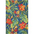 thumbnail image 1 of Couristan 48864285026086U 2 Pi 6 Po x 8 Pi 6 Po Tapis d'Orchidée Tropicale de Covington&44; Azur&44; Forêt Verte & Rouge, 1 of 3