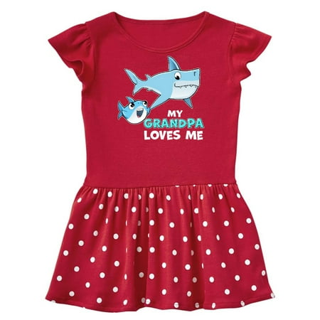 

Inktastic My Grandpa Loves Me with Cute Sharks Gift Baby Girl Dress