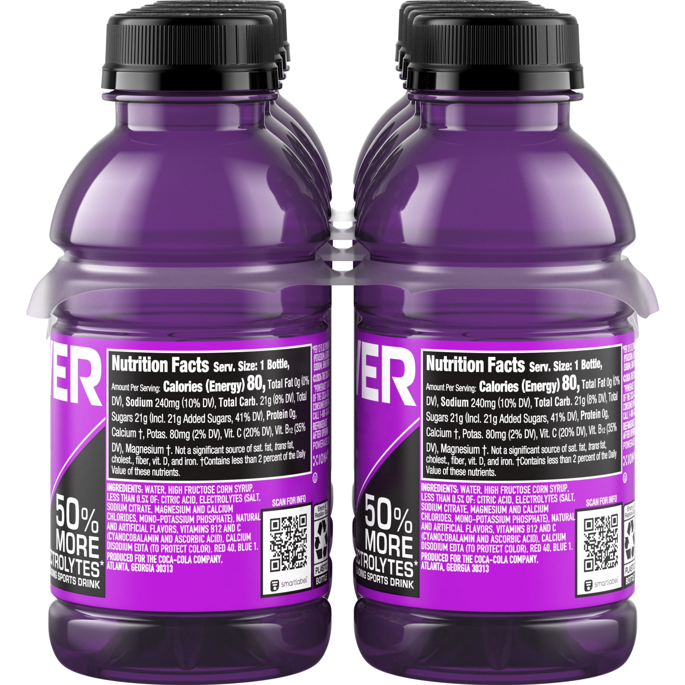 POWERADE Grape Electrolyte Sports Drink Bottles, 12 fl oz, 8 Pack