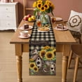 thumbnail image 2 of Yellow Sunflowers Table Runner - 48 Inch Long Western Star Brown Farmhouse Plaid Cotton and Linen Blended Dress Scarves Farmhouse Table Runner for Kitchen Dining, Coffee Table, 13" x 48", 2 of 8
