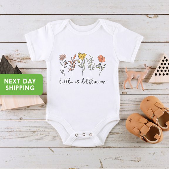 Bella Canvas Little Wildflower Baby Bodysuit, Flower Baby Outfit, Boho Girl Clothes, Girl Outfit, Boho Baby Clothes, Baby Gift Girl