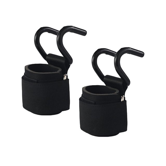 QualitChoice 2 Pcs Crochets de Musculation Portables pour Musculation Entraînement Noir 38x7cm