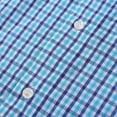 thumbnail image 6 of Bienzoe Boy's Cotton Plaid Roll Up Button Down Sports Shirts Blue/Azure 11/12, 6 of 9
