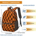 thumbnail image 3 of Orange and Brown Wavy Checkered 17" School Backpacks for Teens,Waterproof Oxford Fabric,S-Shape Padded Straps for School,Travel,Hiking,Camping, 3 of 6