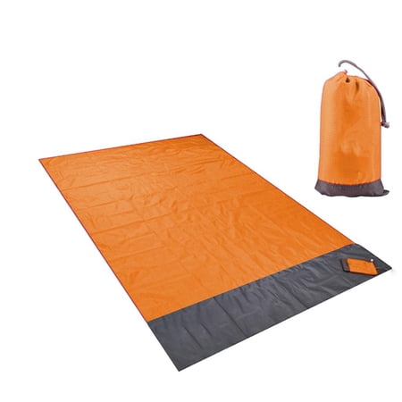 Portable Waterproof Beach Mat, Picnic Blanket Beach Towel for Beach, Picnic, Camping , Orange
