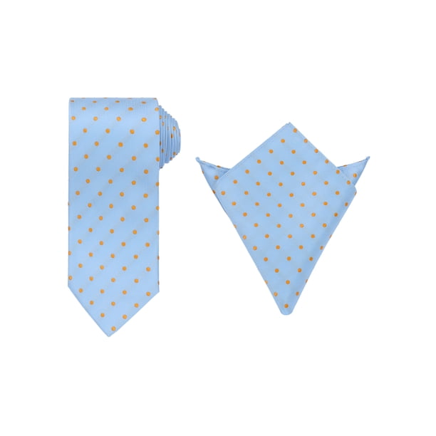 Conjuntos de corbatas para hombres INSPIRE CHIC, corbatas de lunares con pañuelo a juego para bodas y negocios, azul pastel oscuro