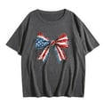 thumbnail image 4 of Sevevn Fashion Women's Independence Day Printed Casual Short Sleeved T-shirt Top Women Beach Fashion Dark Gray XL, 4 of 4