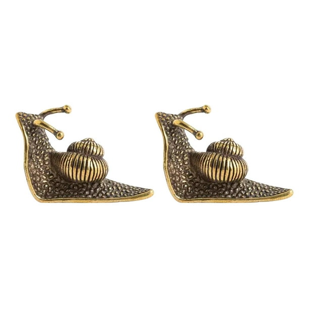 2 modelos de caracoles de cobre, adornos decorativos para modelar caracoles, adornos de escritorio para té y mascotas.