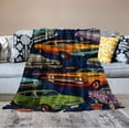 thumbnail image 2 of COMIO Muscle Cars Racing Checkered Flags Prints Soft Cozy Throw Blanket for Adult and Kids, Lightweight Blanket for Couch Bed Sofa Travel, 2 of 6