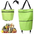 thumbnail image 1 of Carrito de compras plegable 2 en 1 con cremallera de dos etapas y ruedas. Bolsa de compras., 1 of 3