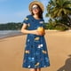 thumbnail image 4 of Disketp Colorful Ocean Shark para Vestido de Manga Corta para Mujeres, Vestidos de Verano para Mujeres, Casual y Holgado para la Playa, 4 of 6