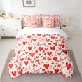 thumbnail image 2 of Castle Fairy Love Heart Print Girl Boy Bedding Comforter Set 7pcs,Happy Valentine's Day Queen Bedding Sets Super Cozy,Romantic Couple Lover Queen Sheet Sets,Microfiber Bedroom Decor,Reversible, 2 of 8