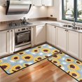 thumbnail image 3 of Kitchen Rugs Sets Of 2,Gray Sunflower White Flower Pattern Anti Fatigue Kitchen Mat Rugs Non Slip Washable,Decorative Kitchen Floor Mats for Kitchen,Sink,Laundry,17"x47"+17"x47", 3 of 5