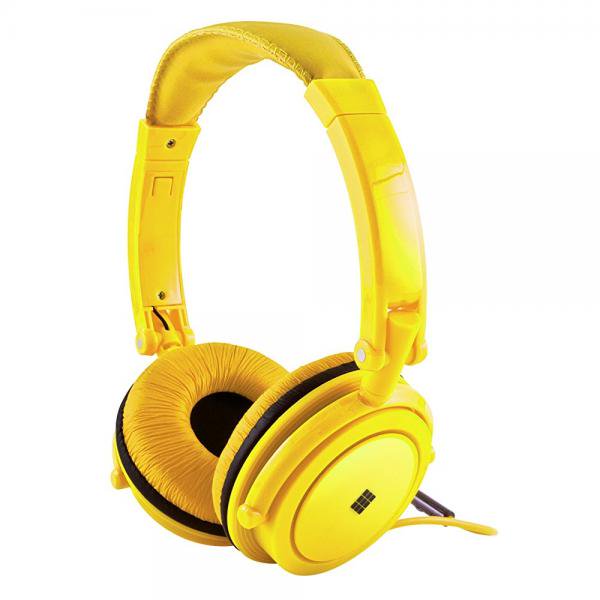 polaroid neon headphones with carring case, builtin mic, compatible