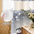 thumbnail image 2 of No Hook Shower Curtain with Built-in Rings - Snowman Christmas Washable Waterproof Fabric Bathroom Curtains for Hotel,Rentals, 72X 96 Inch Extra Long , Gray Winter Snow Scenery, 2 of 9