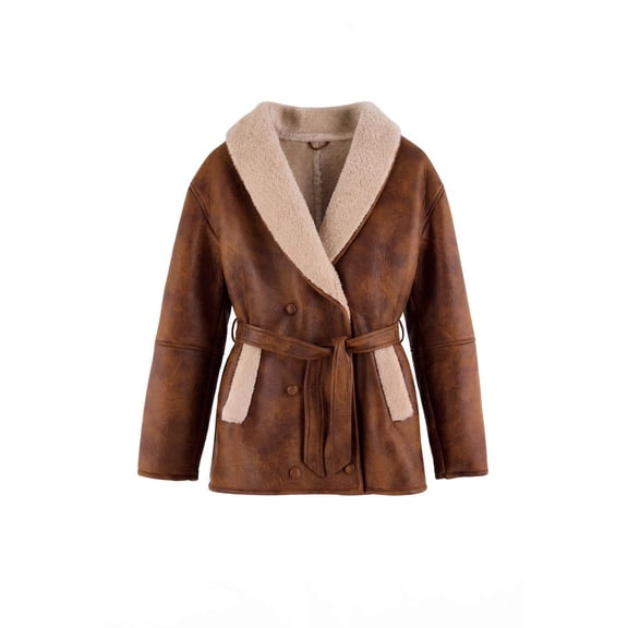 TRENDYOLMİLLA Women's Brown Plain Oversize Winter Jackets