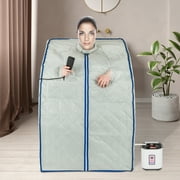 YeekTok 29.9" x 33.8" x 38.9" 65℃ Maximum Temperature Steam Sauna Box With 4 Layers of Insulation Waterproof Fabric Silver