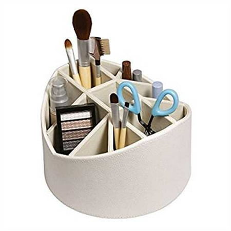Stock Your Home Cream Desk Organizer Make Up Brush Holder Rotating