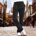 thumbnail image 4 of Lmnyox Men's Velvet Pants Wide Leg Loose Plain Drawstring Trousers Casual Business Work Pants with Pockets, 4 of 9