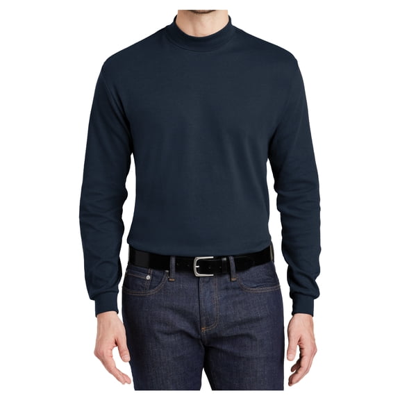Mafoose Men Interlock Knit Mock Male Turtleneck Sweaters Navy XS