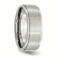 thumbnail image 4 of Primal Steel Stainless Steel Ridged Edge 8mm Brushed and Polished Band, 4 of 10