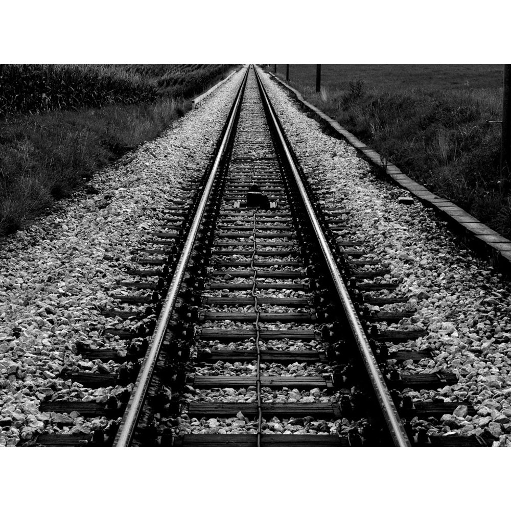 Vanishing Point Symmetry Tracks Rails Train20 Inch By 30 Inch