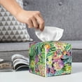 thumbnail image 6 of Tissue Watercolor Blooming Cactus Box Cover Holder, Square by Xecao - Leather Decorative Organizer for Tabletop, Bathroom, Car, Office, 6 of 8