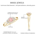 thumbnail image 6 of Rosec Jewels IGI Certified Lab Grown Pink Diamond Flower Engagement Ring 1 Carat - Fancy Pink Color and E-VS1 Clarity - Pink White Diamond Ring, 18K Yellow Gold, US 7.50, 6 of 9