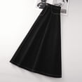 thumbnail image 4 of A Darker Black Denim A-Line Skirt for Women, 2025 New Flared Mid-Length Swing Skirt, Loose Fit Flowy Drop Waist Skirt, 4 of 6