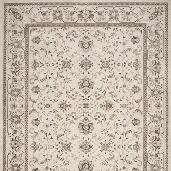 HomeRoots 553198 5 x 7 ft. Cream Floral Distressed Rectangle Area Rug