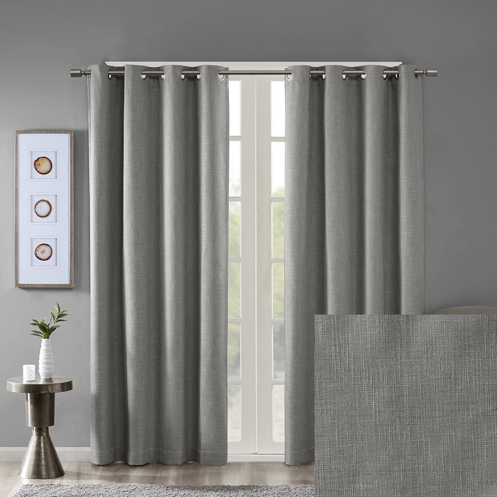 MAYEERTY 1 Pc Printed Heathered Blackout Grommet Top Curtain Panel