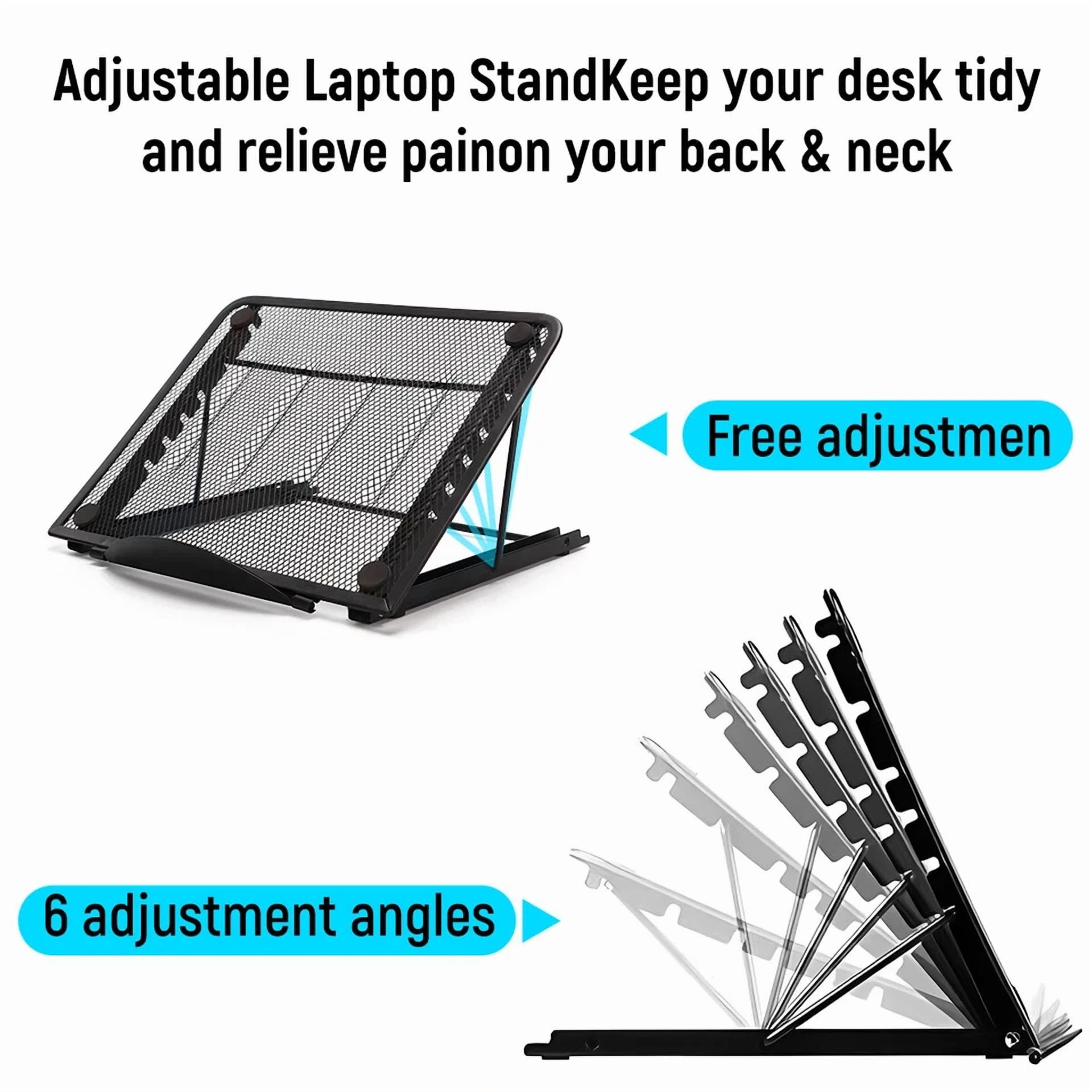 PRIME- Foldable Laptop Stand Angle Adjustable Tablet Holder Riser Portable Ventilate
