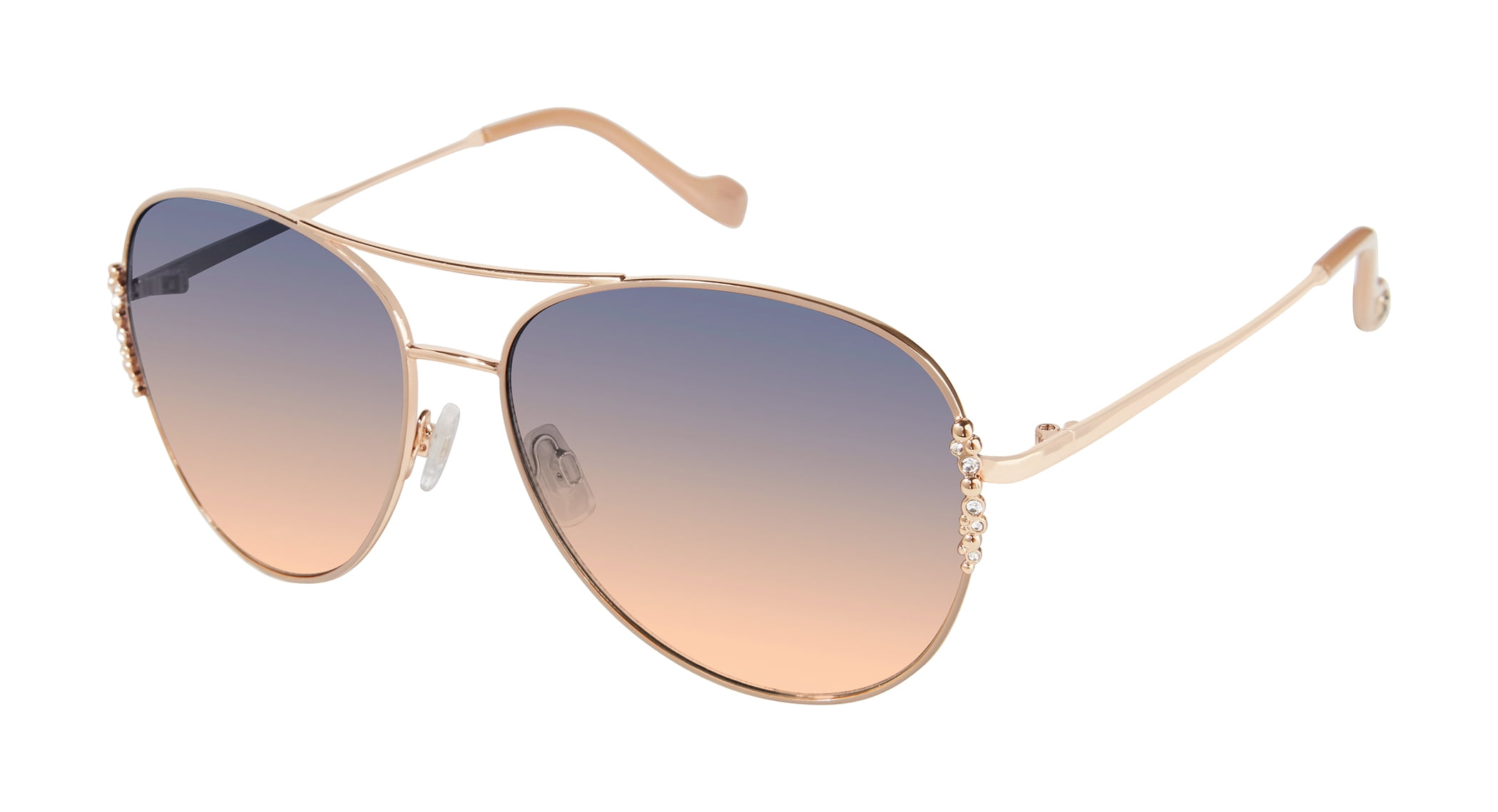 Jessica Simpson J5818 Metal Bedazzled Adult Aviator Sunglasses for ...