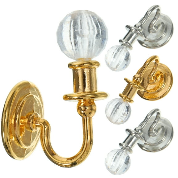 ROSENICE  2 Pairs Dolls House Battery Operated Lamps Dollhouse Crystal Wall Model