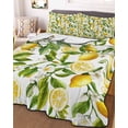 thumbnail image 2 of Lemon Yellow Summer Quilt Set Twin XL Size,Soft Quilted Bedding Set with 2 Pillow Shams,Country Watercolor Floral Leaf Green White Lightweight All Season Bedspread Coverlet for Bedroom 68"x98", 2 of 6