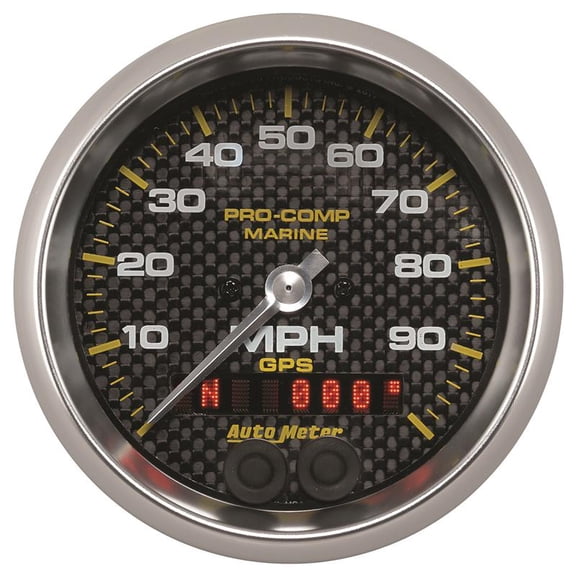 Auto Meter 200636-40 - Marine 3.37" Carbon Fiber In-Dash Mount GPS Speedometer Gauge