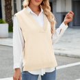 thumbnail image 3 of Womens Vests Sweaters Fashion Casual Slim Vest Pullover Blouses V Neck Sleeveless Waistcoat Knitted Sweater Tops New Fall Winter Clothes, 3 of 6