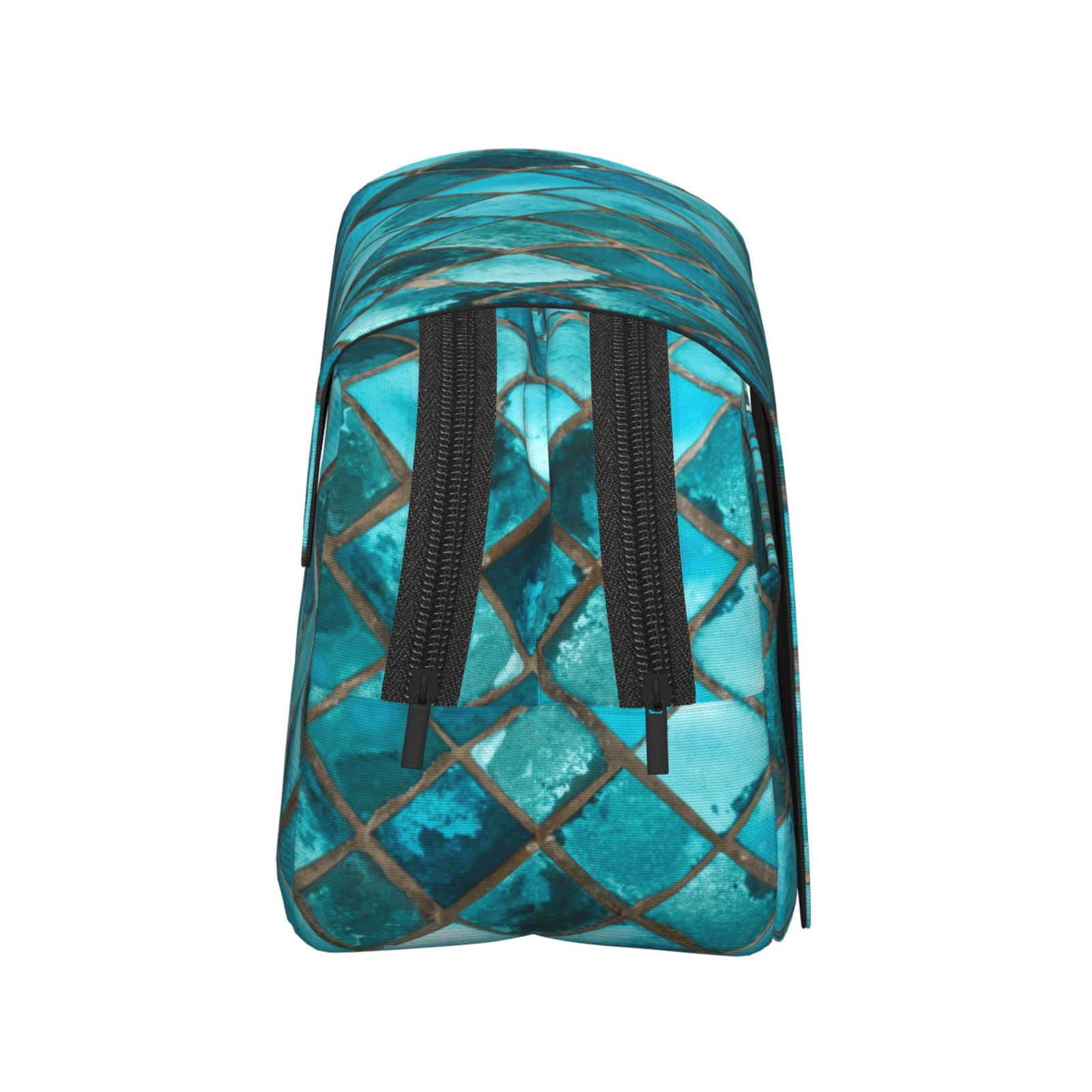 Rateoe Square Glass Mosaic Pattern Double Clamshell Pen Case, Storage Organizer with Two Zipper Compartments– Holds Up to 50 Pencils & Pens