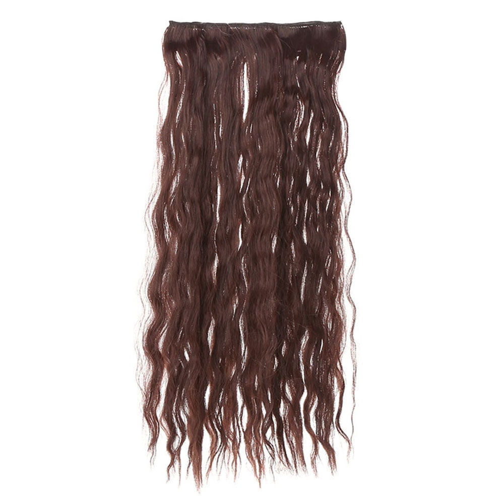 24'' 60cm Long Curly Hair Extension Corn Women Waving Hairs 5 Clips in