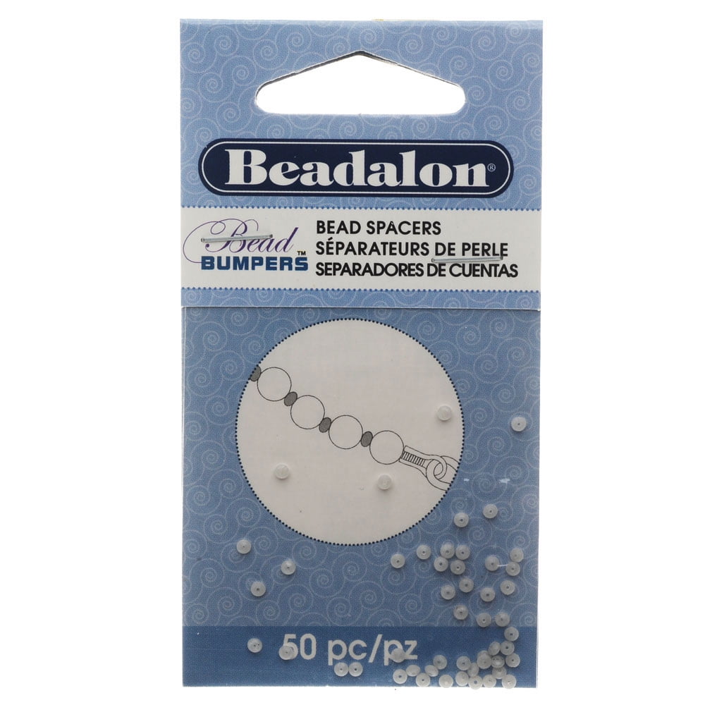 Beadalon Bead Bumpers, Oval Silicone Spacers 2mm, 50 Pieces, Silver